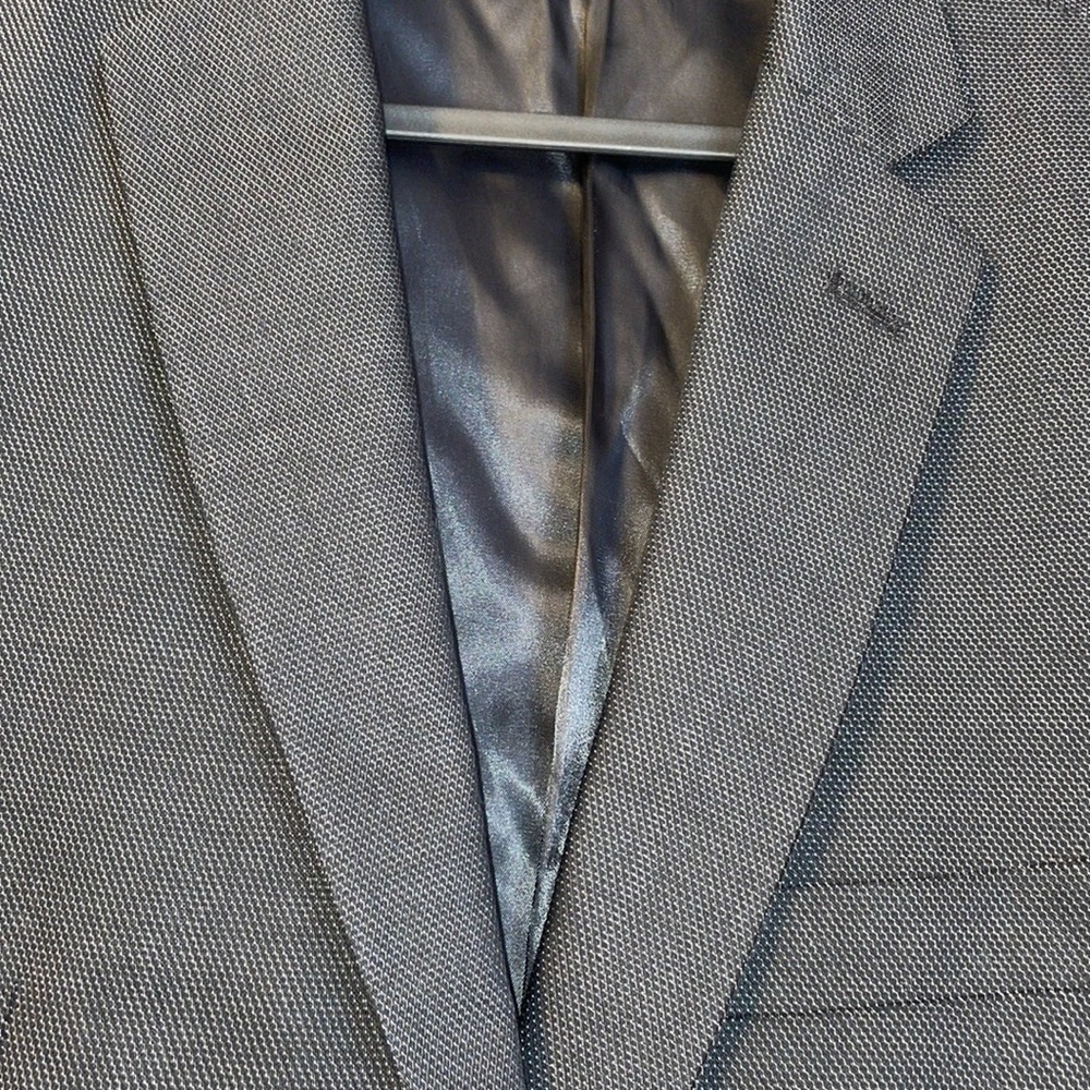 Marc Anthony Modern Fit Black White Dot Silk Wool Blend Blazer size 40R - Picture 12 of 16